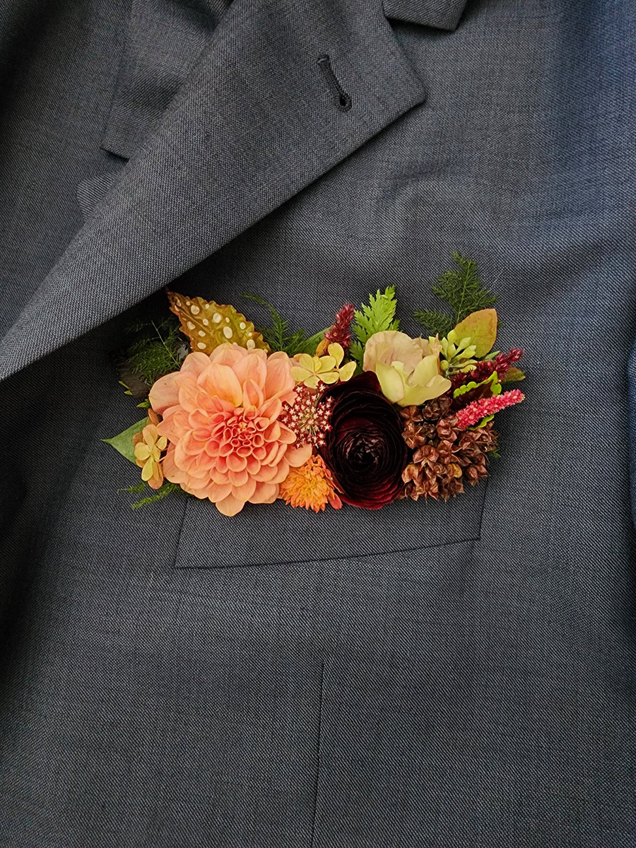 Pocket Square Boutonniere - Grow & Bloom Co.