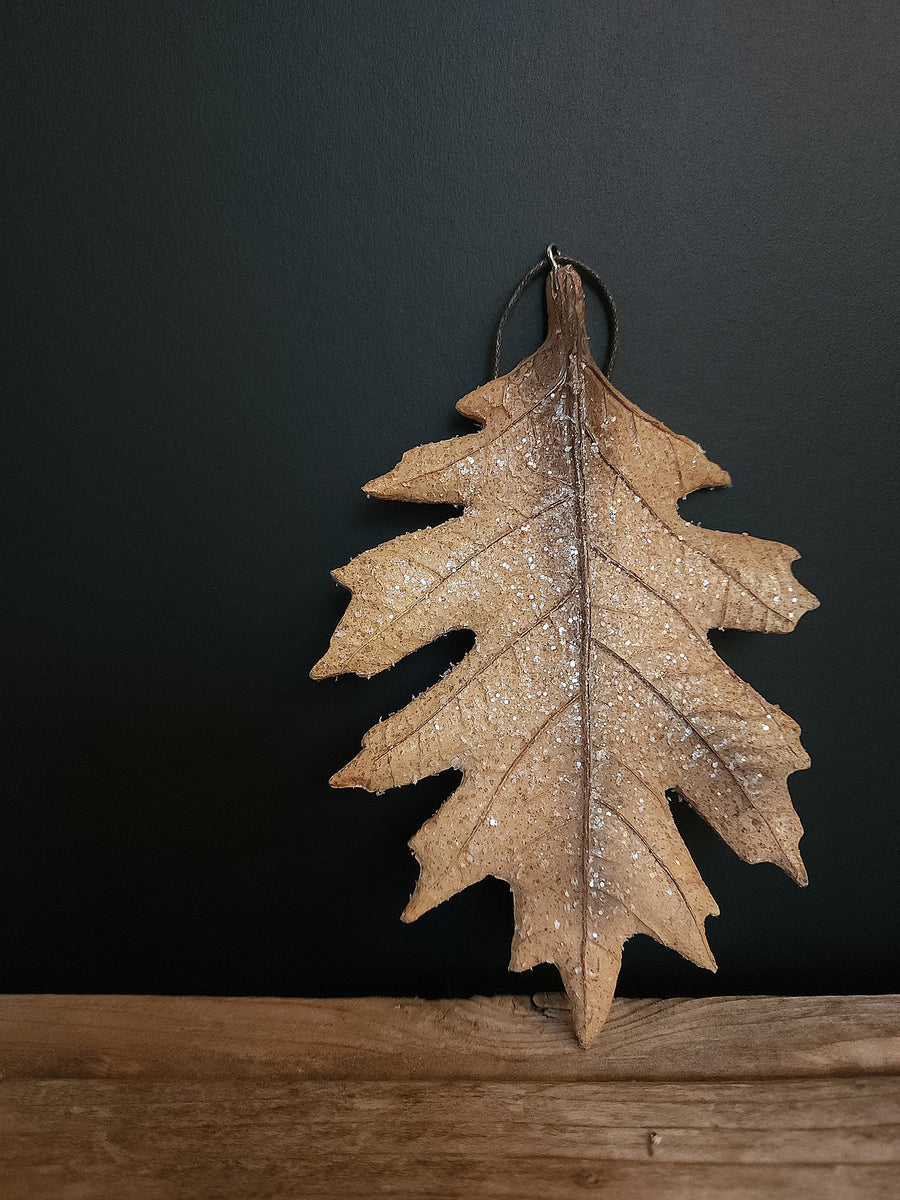 Frosty Oak Leaf Ornament - Grow & Bloom Co.