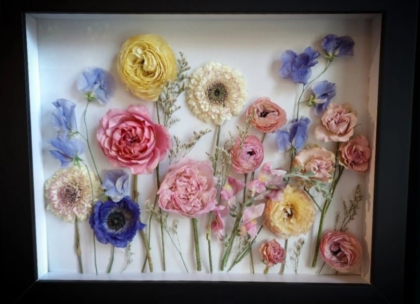 Custom Preserved Floral Shadowbox 11" x 14" - Grow & Bloom Co.