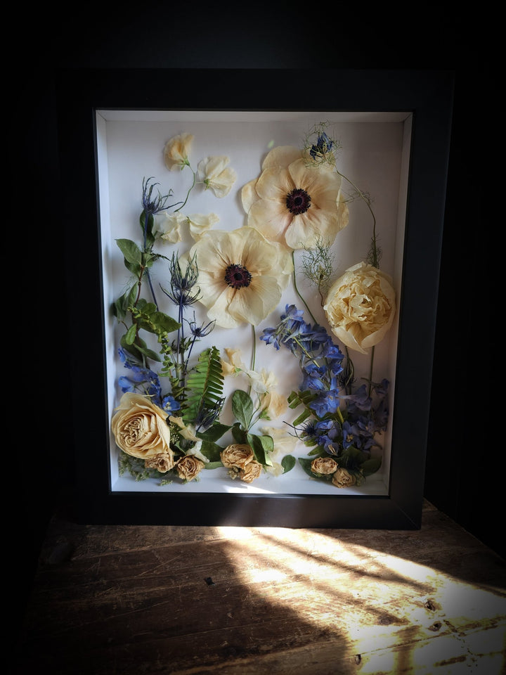 Custom Preserved Floral Shadowbox 11" x 14" - Grow & Bloom Co.