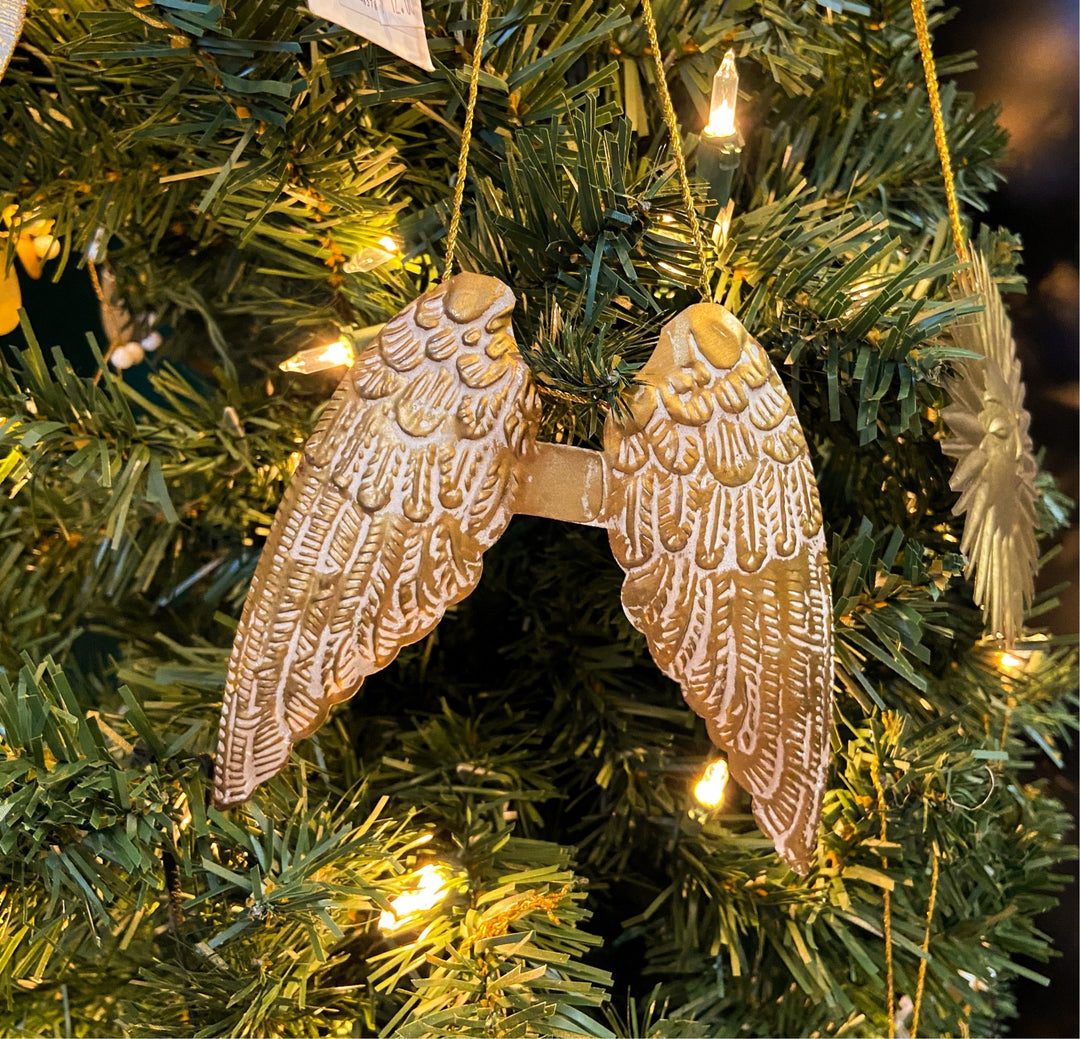 Gold Metal Wings Ornament - Grow & Bloom Co.