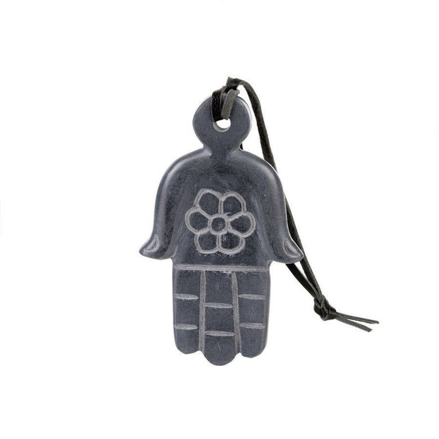 Marble Hamsa Ornament Black - Grow & Bloom Co.