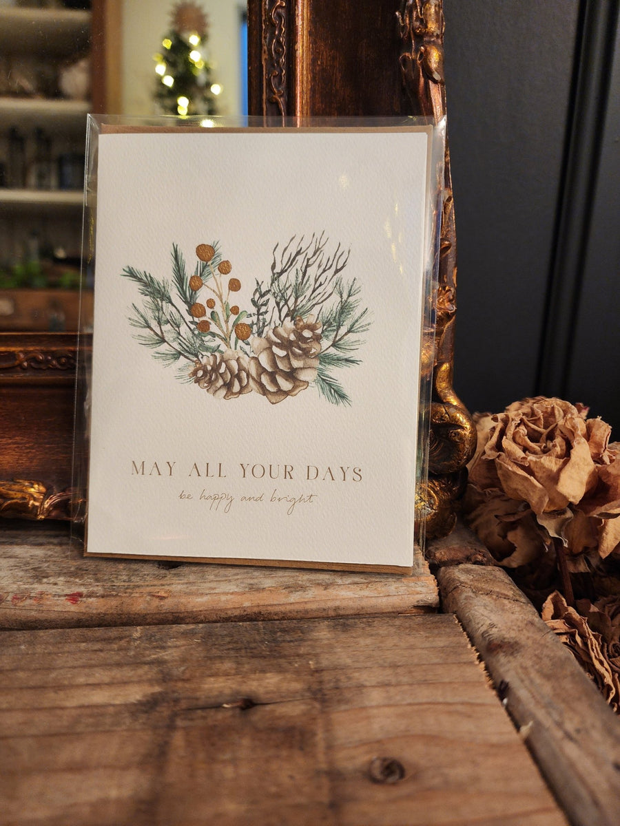 VDK Atelier Christmas Card Happy and Bright - Grow & Bloom Co.