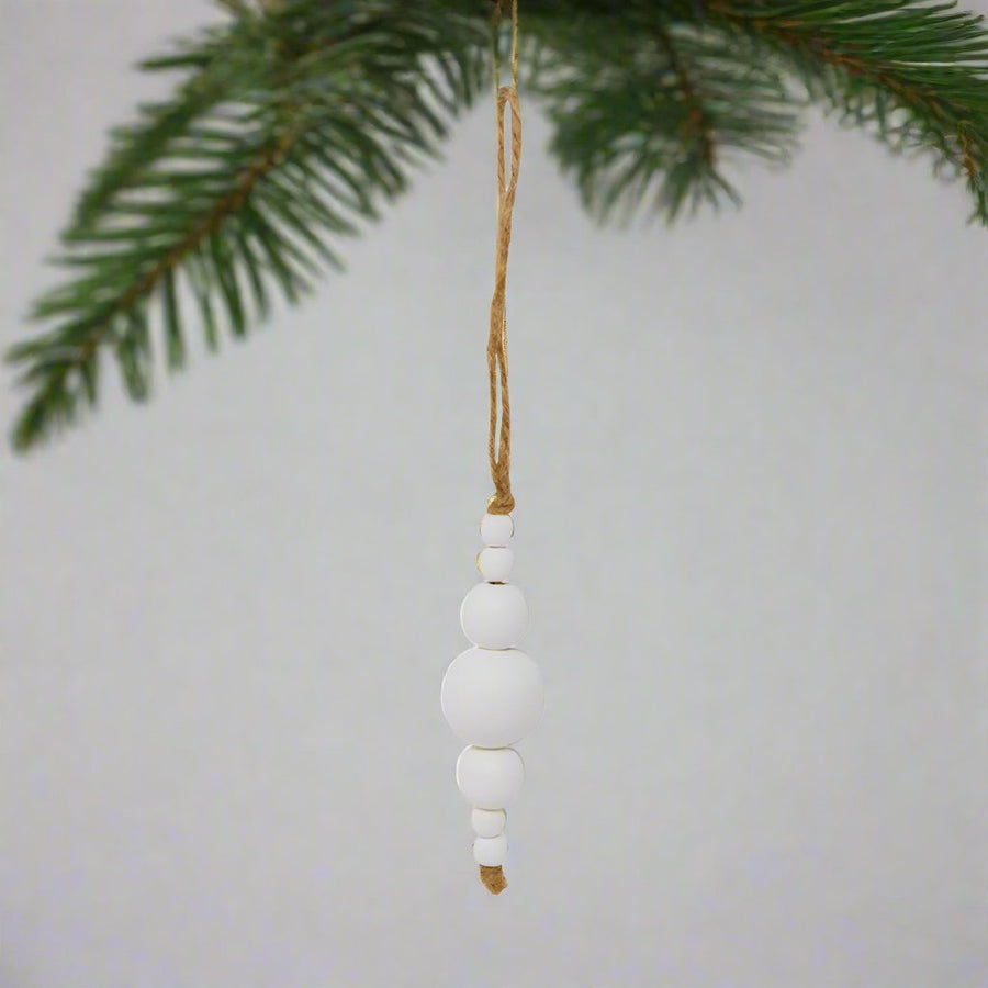 White Bead Tassel Ornament - Grow & Bloom Co.